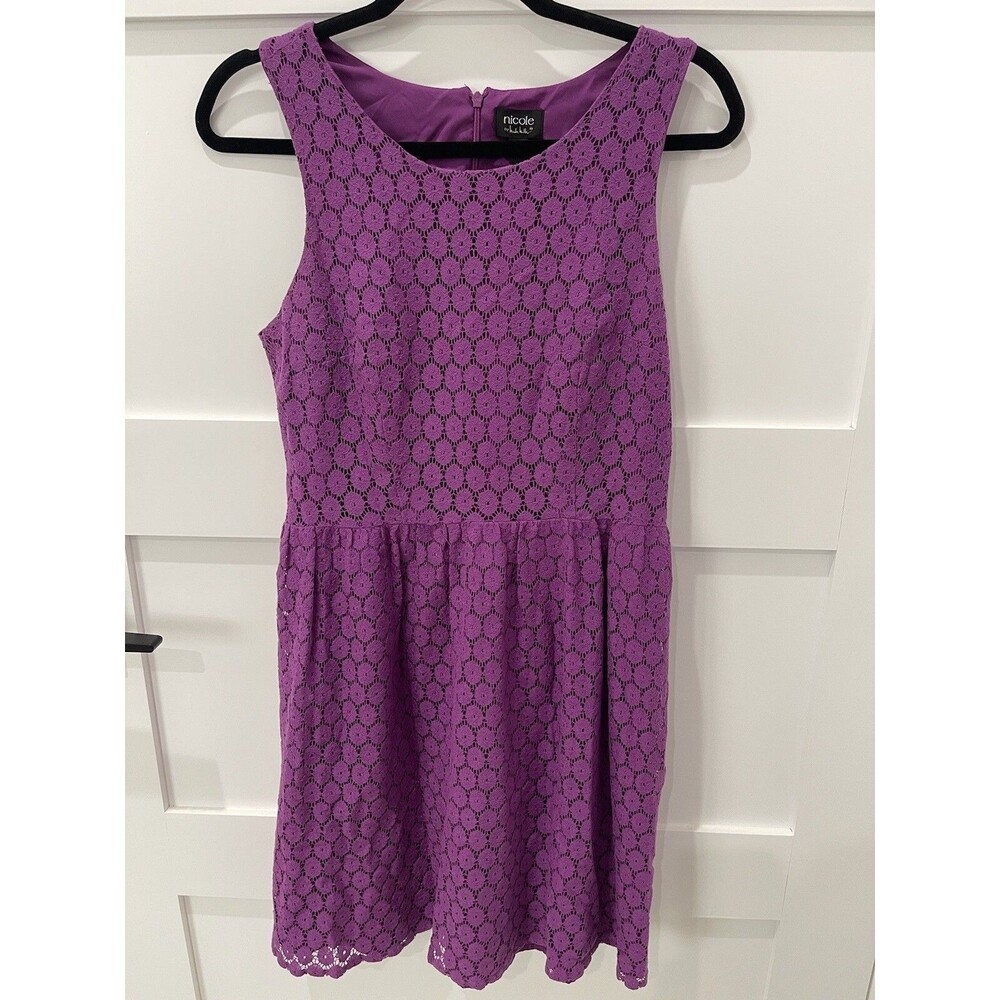 Nicole Miller Womens Lace Purple  Size 10